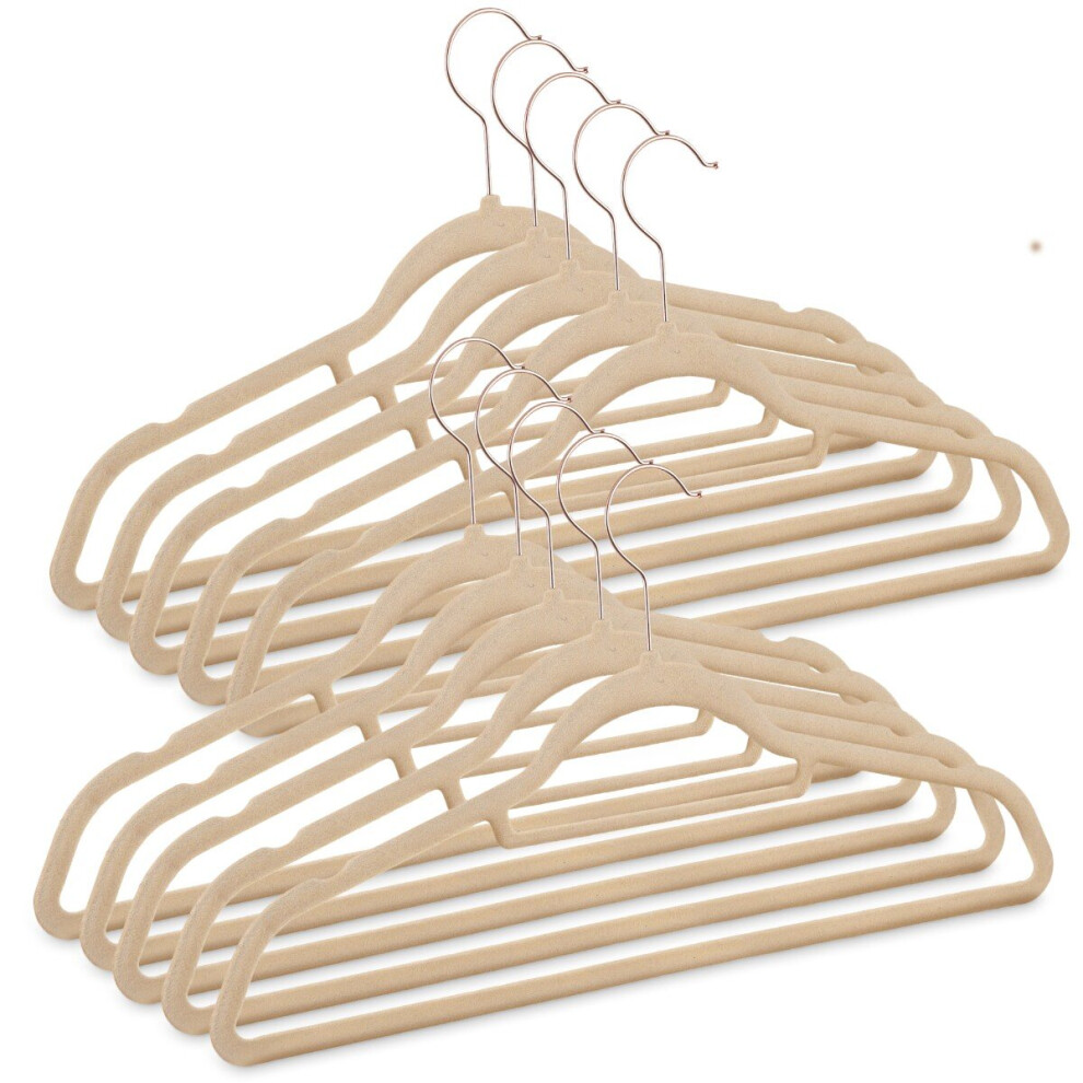 (WHITE ROSE GOLD) LIVIVO Velvet Hangers Coat Clothes Non Slip Clothes Trousers Garment Storage Holder