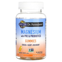 Garden of Life, Magnesium with Pre & Probiotics Gummies, Narancs Creme, 60 Gummies
