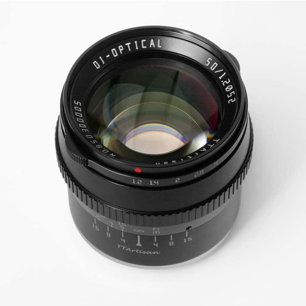 Ttartisan 50Mm F1.2 Aps-C Manual Focus Lens For Canon Eos-M Mount Cameras Like M1 M2 M3 M5 M6 M6ii M10 M100 M50 Canon M Mount Black 6973251730306