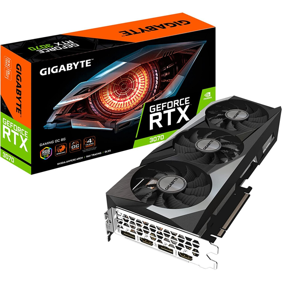 GIGABYTE GeForce RTX 3070 Gaming OC 8G (REV2.0) Graphics Card, 3X WINDFORCE Fans, LHR, 8GB 256-bit GDDR6, GV-N3070GAMING OC-8GD Video Card