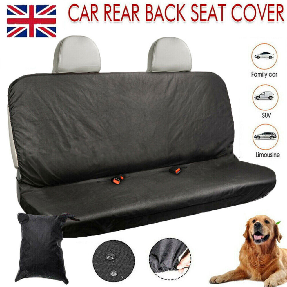 Universal Heavy Duty Waterproof Pet Dog Protector Car Rear Back Seat Cover Black