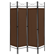 182cm Room Divider 4-Panel Folding Steel Frame Divider