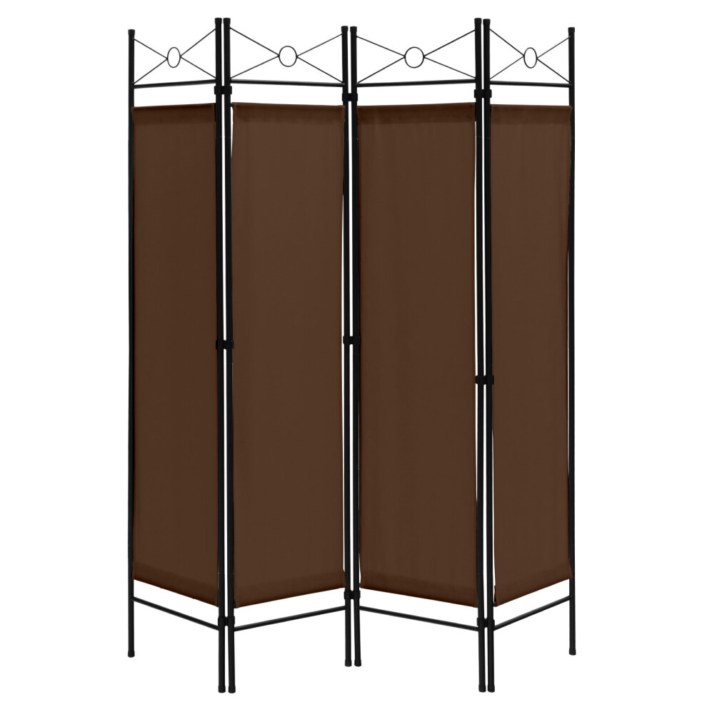 182cm Room Divider 4-Panel Folding Steel Frame Divider