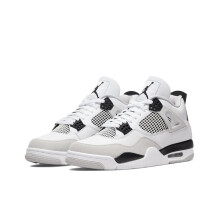 (UK8) Air Jordan 4 Retro Military Black Men's AJ4 White Grey