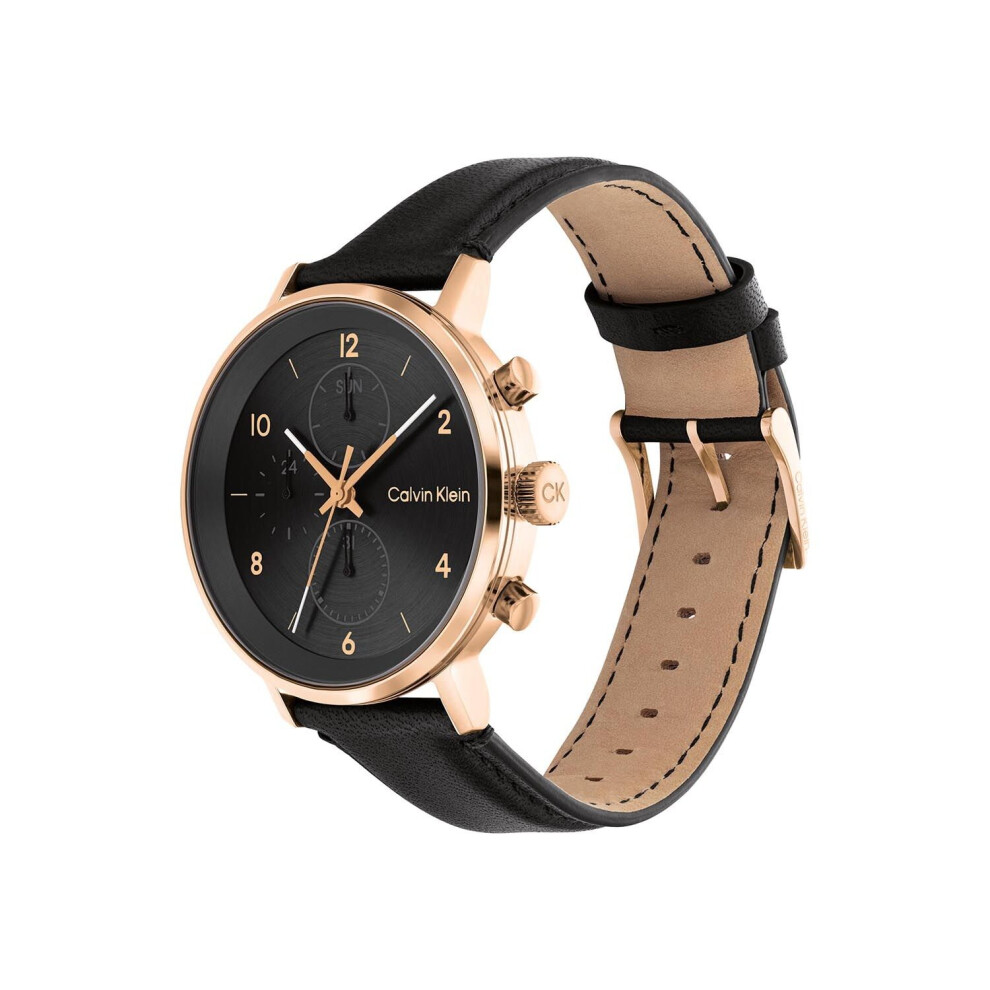 CALVIN KLEIN Analog Round Waterproof Wrist Watch With Leather Strap 25200114