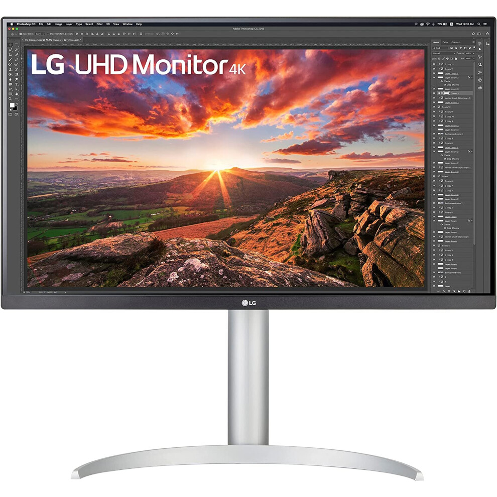 Lg 27Up650-W Monitor 27” Uhd (3840 X 2160) Ips Display, Vesa Displayhdr 400, Dci-P3 95% Color Gamut, 3-Side Virtually Borderless Display,
