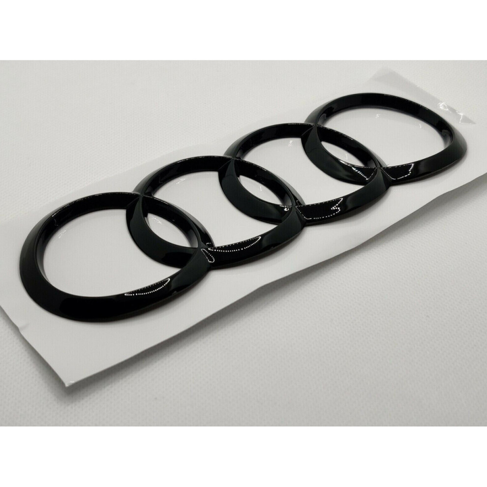 Black Gloss Rear Back Badge Rings Logo A3 A4 A5 A6 A7 Q3 Q5 Q7 Q8 S6S7