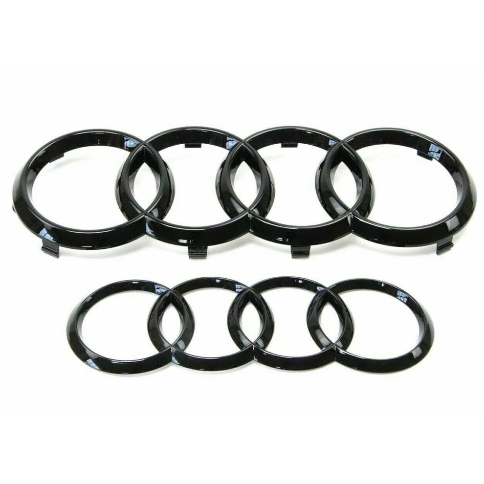 Newjass Audi Badge Rings Set Front Grille Rear Boot 285Mm 202Mm Q3 Q4 Q5 Q7
