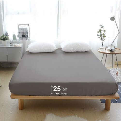 Imperial Rooms (King, Grey) Fitted Bed Sheets Poly Cotton Single Double King 1