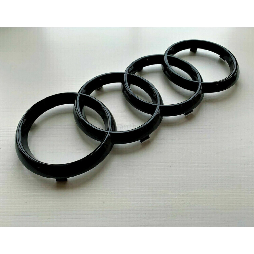 Newjass Gloss Front Grille Badge Ring Logo Q3 Q5 Q7 Q8 A3 A4 A5 A6 A7 S7 Black