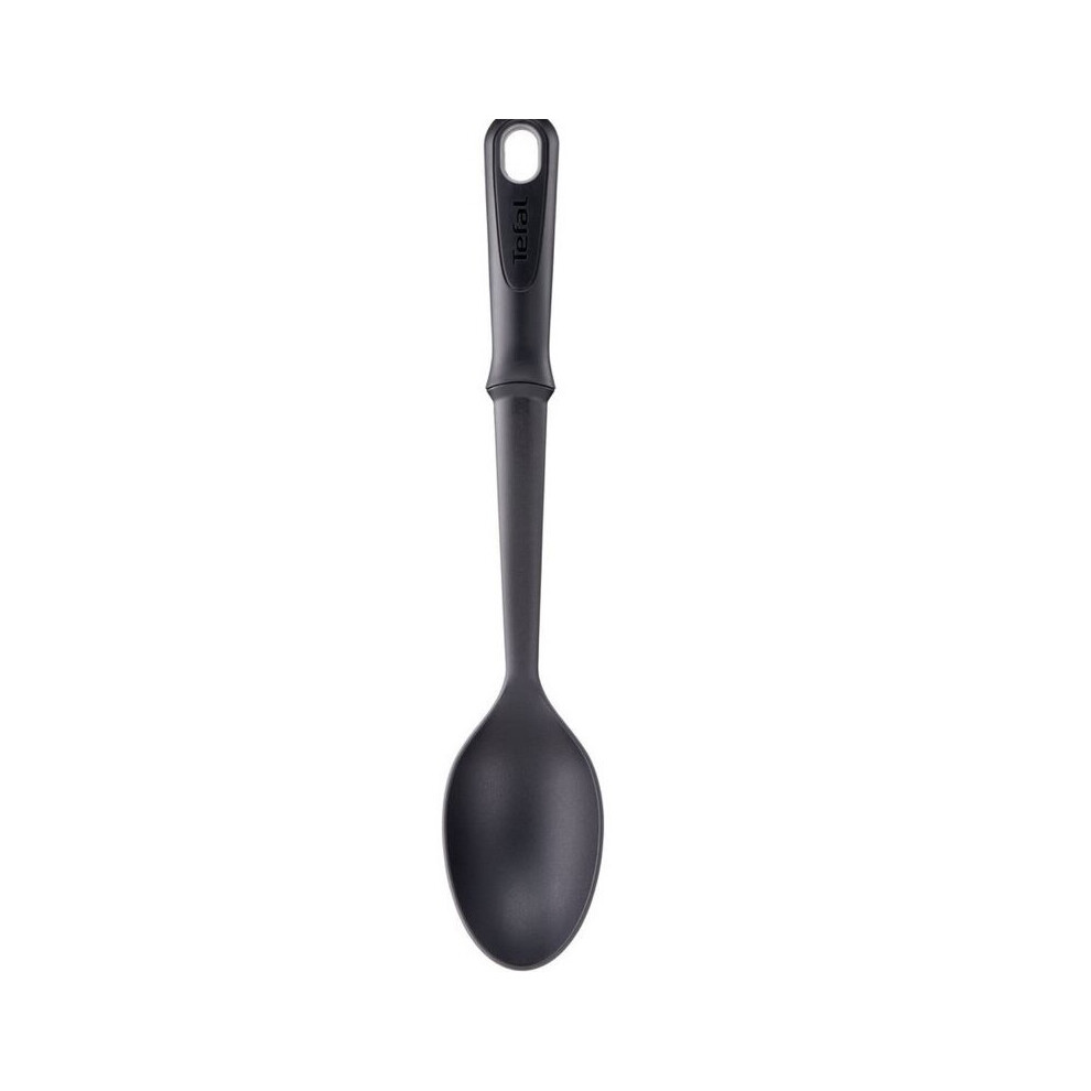 Tefal Comfort Plastic Solid Spoon - Heat-Resistant Cooking Utensil for Safe Stirring and Serving, Ergonomic Design for Easy Handling