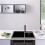 Living And Home Undermount Quartz Kitchen Sink Double Bowl Black 3