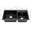 Living And Home Undermount Quartz Kitchen Sink Double Bowl Black 5