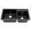 Living And Home Undermount Quartz Kitchen Sink Double Bowl Black 4