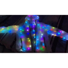 (M) Luminous Cute Led Lights Up Hooded Nightclub Coat
