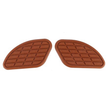 1 Pair Motorcycle Frame Fuel Tank Traction Pad Protectors - Brown