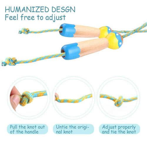 Children's Cartoon Wooden Handle Skipping Rope, Adjustable 2