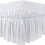 Double Elastic Bed Skirt Ruffle - Microfiber Bed Skirt Adjustable Twin Bed White 2