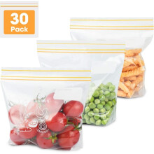 Ziplock Bags Food Storage Freezer Bags Ziplock Bags Reusable 30 Packs (Small)