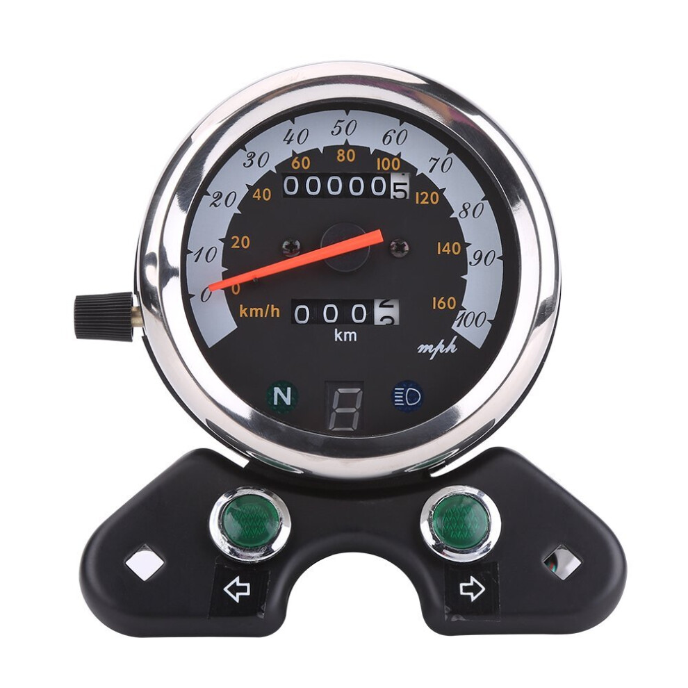 Motorcycle Speedometer, Universal Motorcycle Dual Mileage With Indicator Gauge 9166175359983