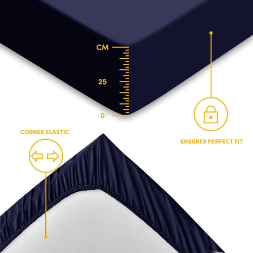 Imperial Rooms (King, Blue) Fitted Bed Sheets Poly Cotton Single Double King 1