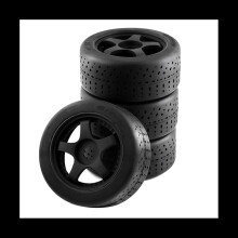 4Pcs Plastic Wheel Rubber Tire for ARRMA 1/7 INFRACTION 6S F1 LIMITLESS RC Car,Black