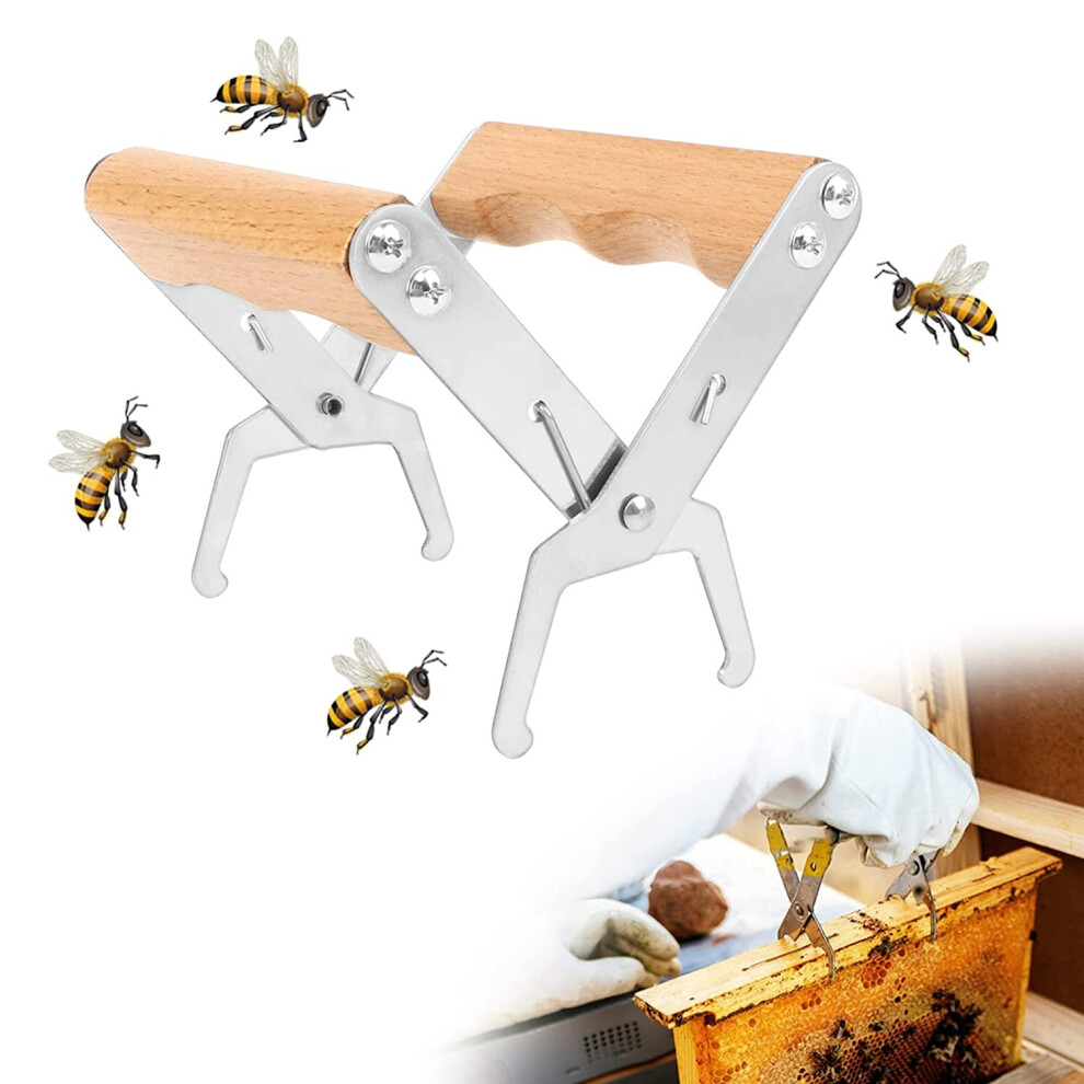 Stainless Steel Wooden Handle Lifting Spleen Clamp Beekeeping Tools-image-OPC-PBNVVK2-NEW