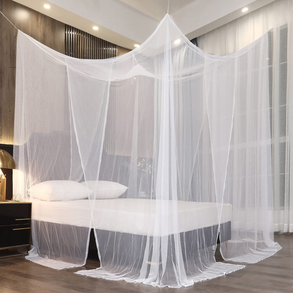 Mosquito Net Cover For Patio Indoor Outdoor Netting - White