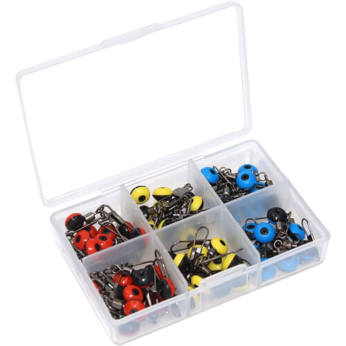 60pcs Fishing Tools Treadmill Sliding Bead Carabiner 1