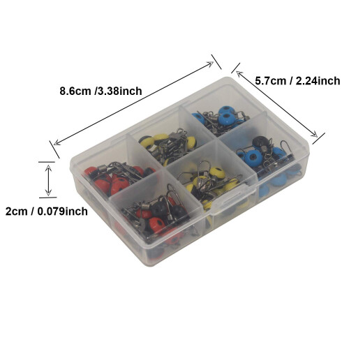 60pcs Fishing Tools Treadmill Sliding Bead Carabiner 2