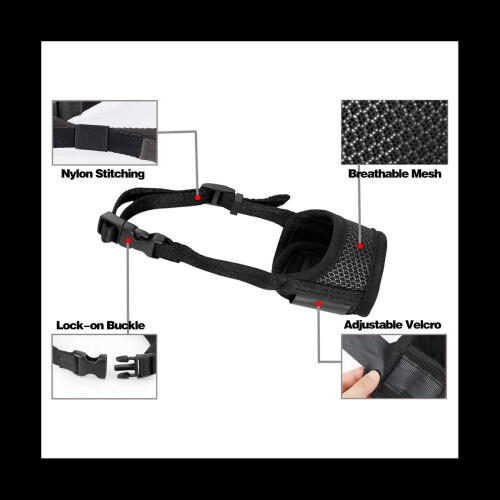 Adjustable Breathable Dog Muzzle 12-15cm - Prevent Biting, Barking, Chewing; Soft Mesh, Allows Panting and Drinking 1