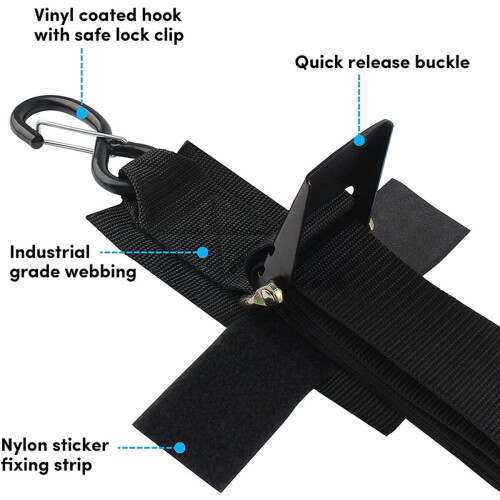 2-Pack Boat Trailer Transom Tie-Down Straps,2in x 4Ft Adjustable Transom Straps with Quick Release Buckle 2
