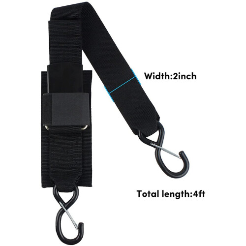 2-Pack Boat Trailer Transom Tie-Down Straps,2in x 4Ft Adjustable Transom Straps with Quick Release Buckle 1