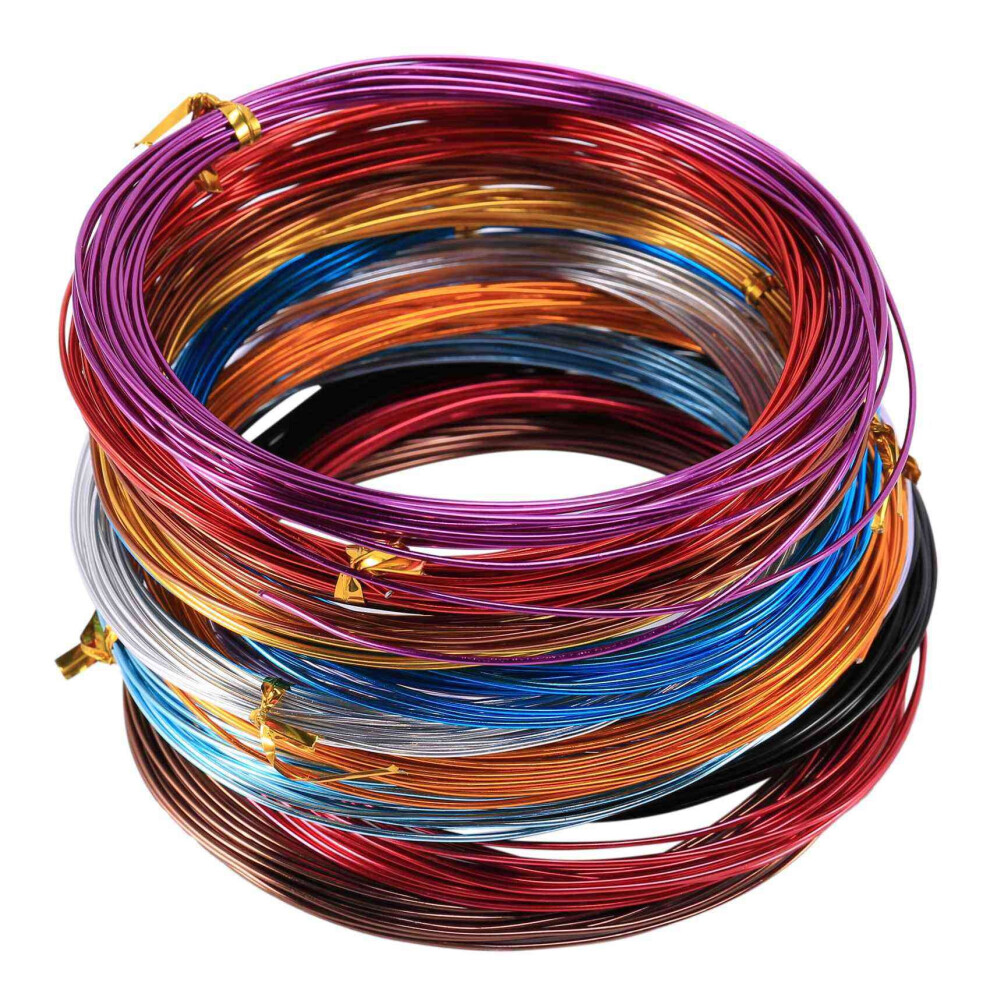 12 Rolls Assorted Colors Aluminium Craft Wire For Diy Craft, 1 Mm In Diameter 5 Meters Long 4764074987280