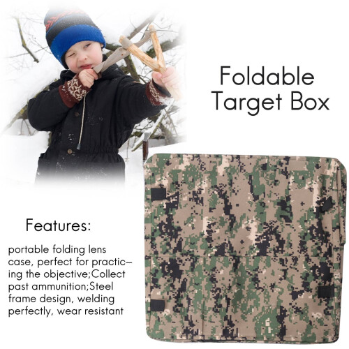 Foldable Box Aim Practice Tool Sling Shot Recycle Archery Case with Silicone Buffer Cloth 2