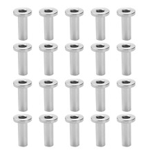 20 Pcs T316 Stainless Steel Protector Sleeves for 1/8Inch 5/32Inch 3/16Inch Cable Railing Kit,Wood Posts,DIY Balustrade