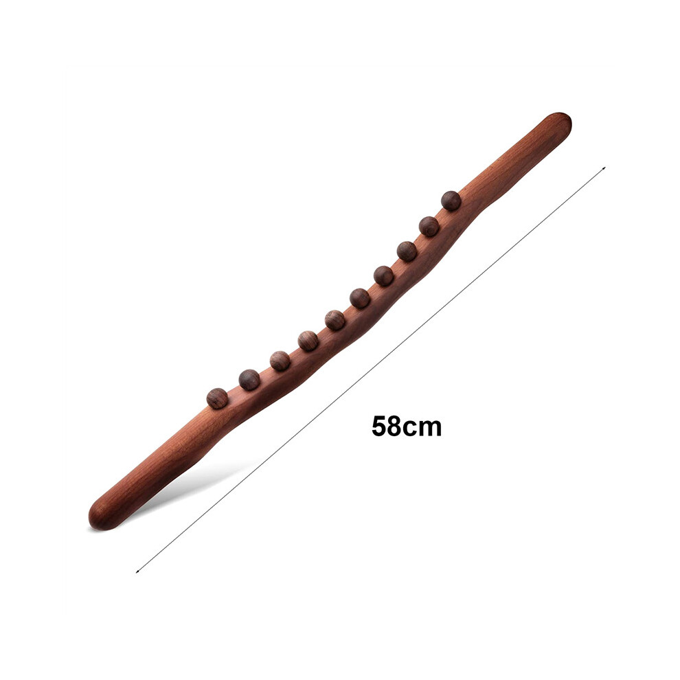 Tlily Orange 10 Beads Guasha Scraping Stick Wooden Massage Tools For Neck And Back Stomach Body Shaping Anticellulite Leg