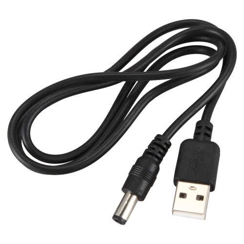 USB Cable 5.5mm / 2.1mm 5V DC Barrel Jack Power Cable (Black, 75cm) 1