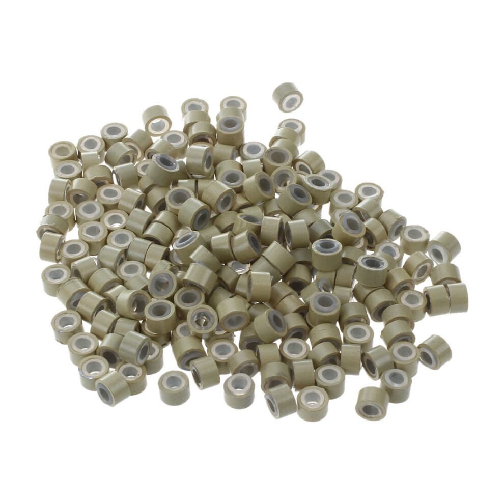 Tlily Unisex Not,Specified 200 Pcs 5Mm Blonde Silicone-Lined Micro Rings For Hair Extensions Â Cushioned Interior, Gentle On Hair, Non-Slip (Aluminum & Silicone)