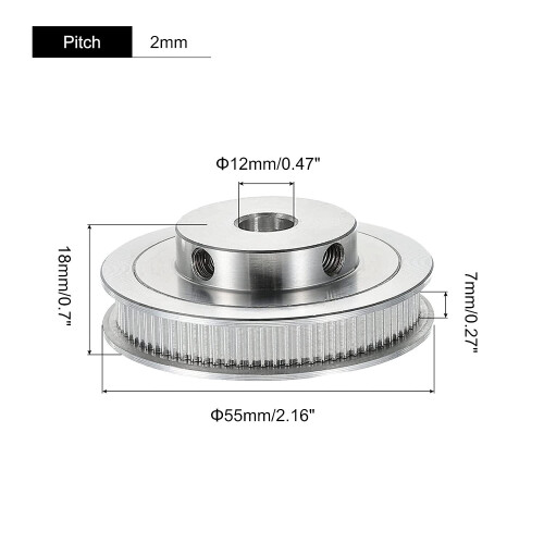 PAGOW 2 Kit GT2 Synchronous Wheel 20&60 Teeth 5mm Bore, Aluminum