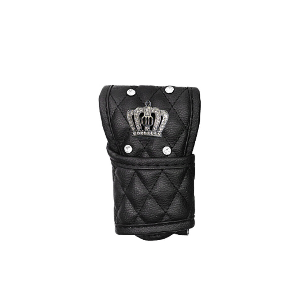 Pu Leather Car Gear Shift Cover Anti-Slip Leather Car Gear Shift Knob Cover With Bling Crown 4764036917287