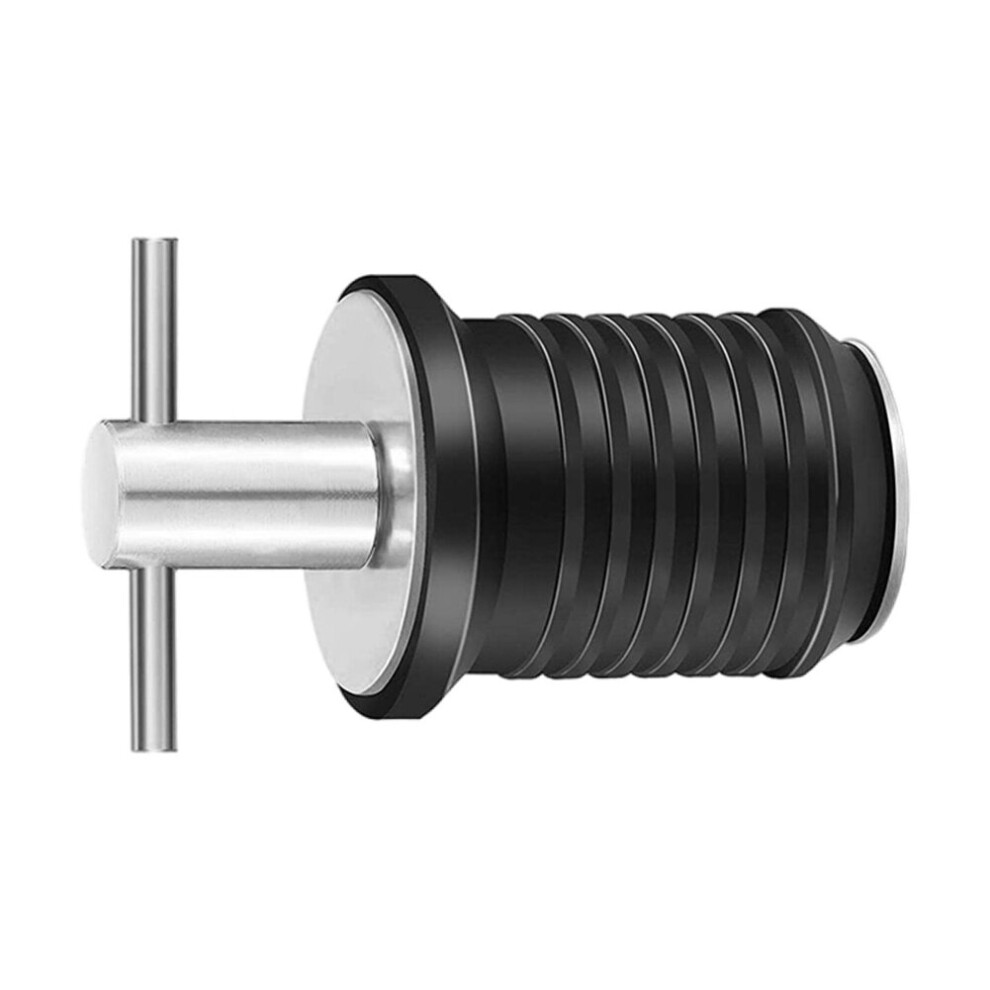 Marine Boat Drain Plug T-Handle Screw Adjustable Rubber Deck Drain Plug, 19Mm Silver 4764036938510