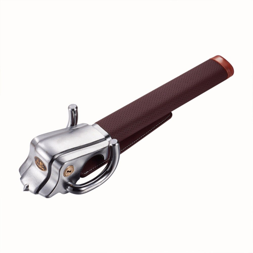 Foldable Car Steering Wheel Lock Anti-Theft Three-Direction Airbag Locks With Safety Hammer Brown 5063131507997