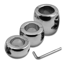 Height 20/30/40/60mm stainless steel testicle Ball Stretcher Scrotum cock ring metal locking pendant Weight for CBT male sex toy