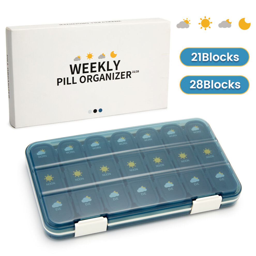Wejoy 21/28Grid Pill Box Large Capacity Pill Box Pill Medicine Storage Pill Box Weekly Vitamin Organizer Pastillero Moisture Resistant