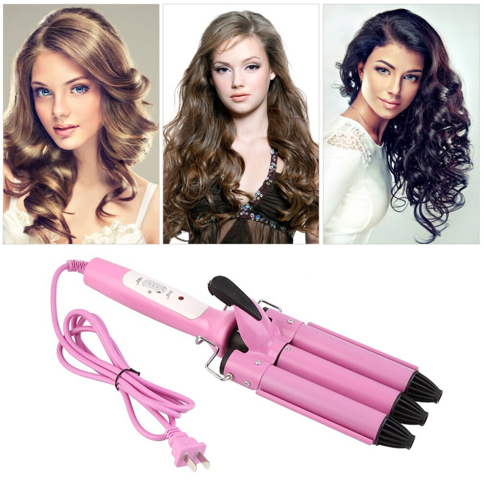 Wejoy Three Barrel Triple Barrel Ceramic Hair Curling Iron Deep Waver Curler Tool