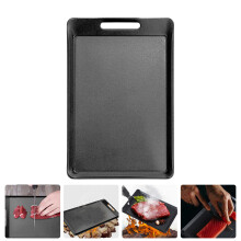 1pc Non-stick Barbecue Pan Practical Barbecue Plate Outdoor Fish Grill Pan (Black)