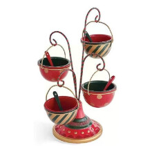 Christmas Snack Stand Resin Food Serving Tray Cupcake Bowl Holder Rack Decoration Snack Ornaments Christmas Table F7P4