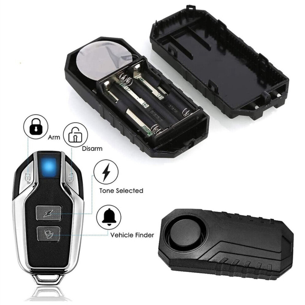 Wireless Anti-Theft Motorcycle Bike Alarm With Remote Waterproof Bicycle Security Alarm Vibration Sensor 113Db Loud 5063131496277