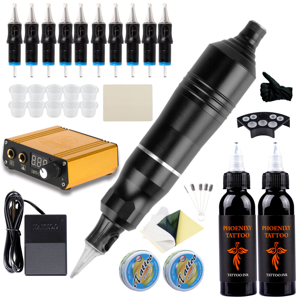 Wejoy Professional Rotary Tattoo Machine Guns Kit Tattoo Kit Body Permanent Makeup Machine Color Ink Power Supply Cartridge Needles
